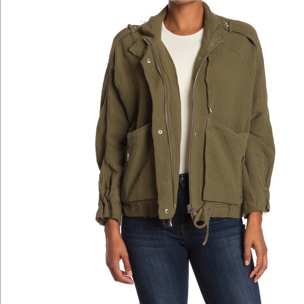 BLANKNYC | Cotton voile gauze jacket | over-sized cinched jacket